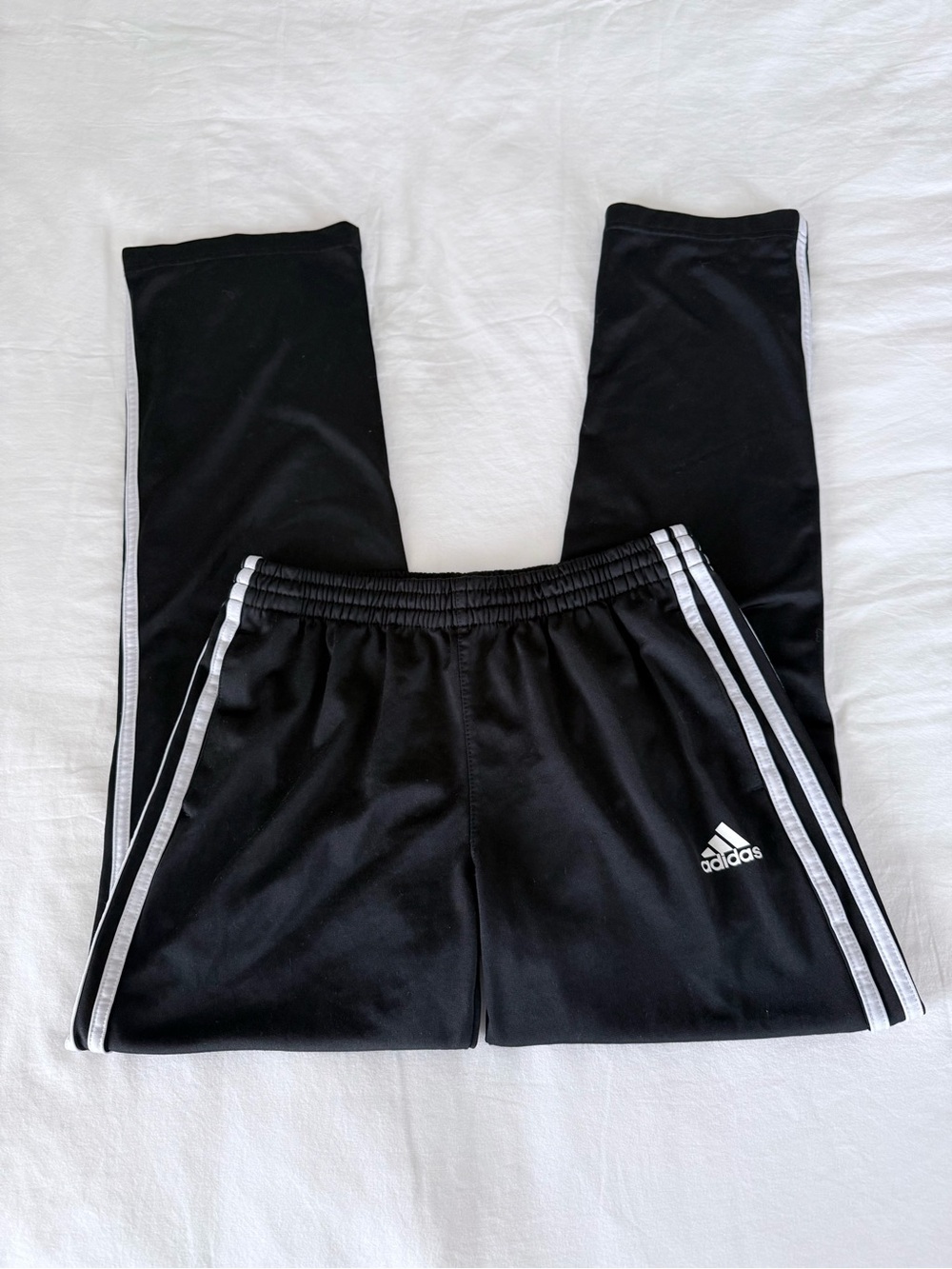 adidas Kids/Youth Black 3-Stripe Athletic Track Pants Pockets Unisex Size XL 16
